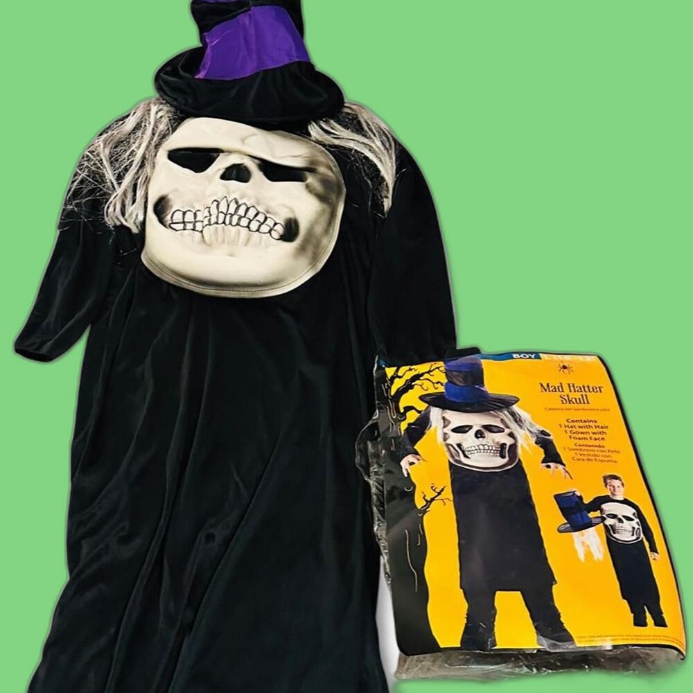 Mad Hatter Skull Unisex Child Large 10-12 Halloween Costume